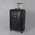 Crocodile pattern leather rolling luggage 16/20/24 inch boarding trolley suitcase real leather men's and women's travel luggage