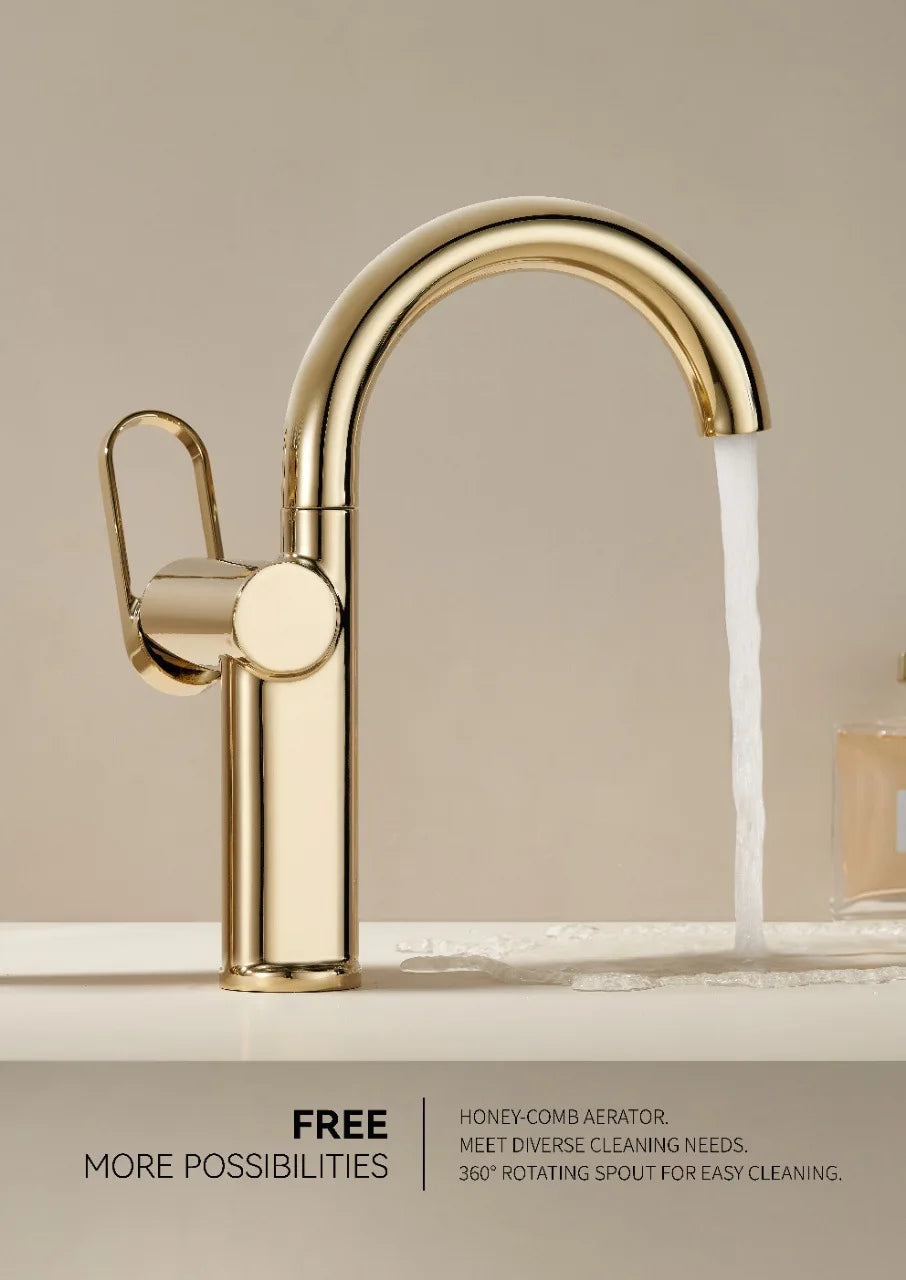 Swivel Spout Tall Washroom Faucet Mixer Torneiras De Cozinha Para Pia De Banheiro Household Brass Basin Bathroom Tap Hot Cold