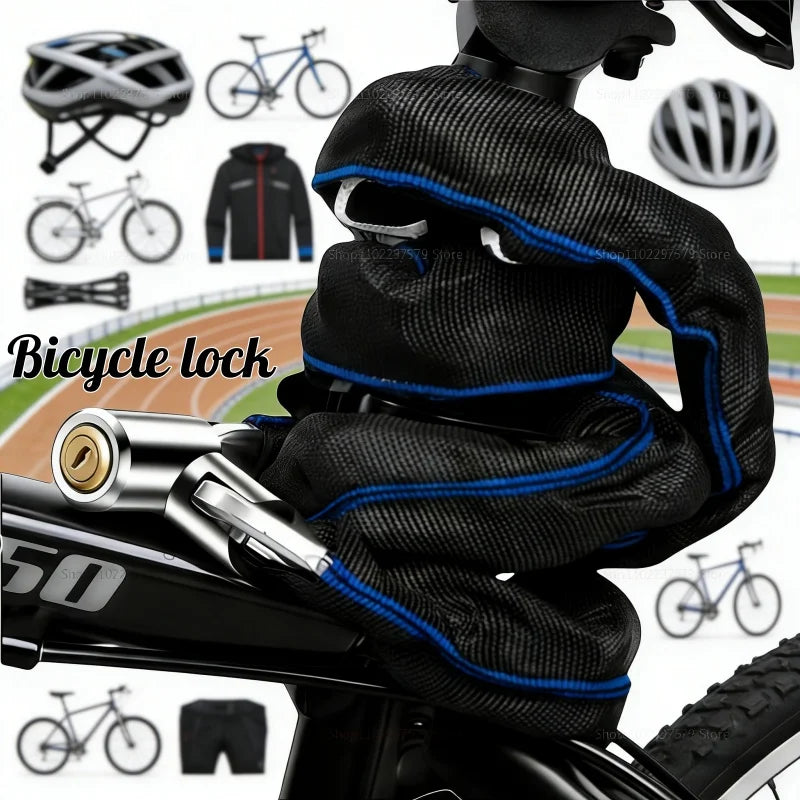 Heavy duty bicycle chain lock portable road mountain bike safety lock bicycle motorcycle scooter lock anti-rust bicycle lock