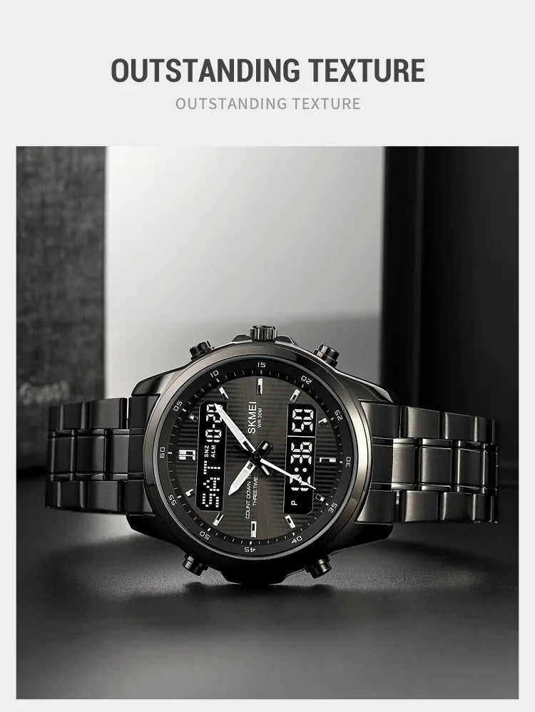 SKMEI 2049 Brand Electronic Watches for Man Fashion Large Dial Wristwatch Luminous Alarm Clock Calendar Casual Men Digital Watch