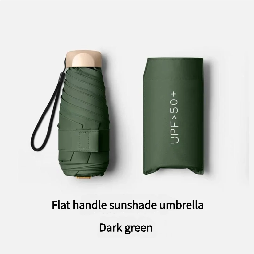 Ultra Light Small Mini Women Five Fold Umbrella Sun Proof Sun Proof Anti UV Sun Rain Dual Use Umbrella Thick Black Glue Pocket S