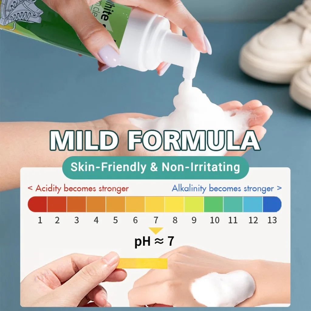 White Shoe Cleaner, Dry Cleaning Foam Decontamination for White Shoes, Boots, Canvas Leather Sneakers Cleaning Shoe Fresheners