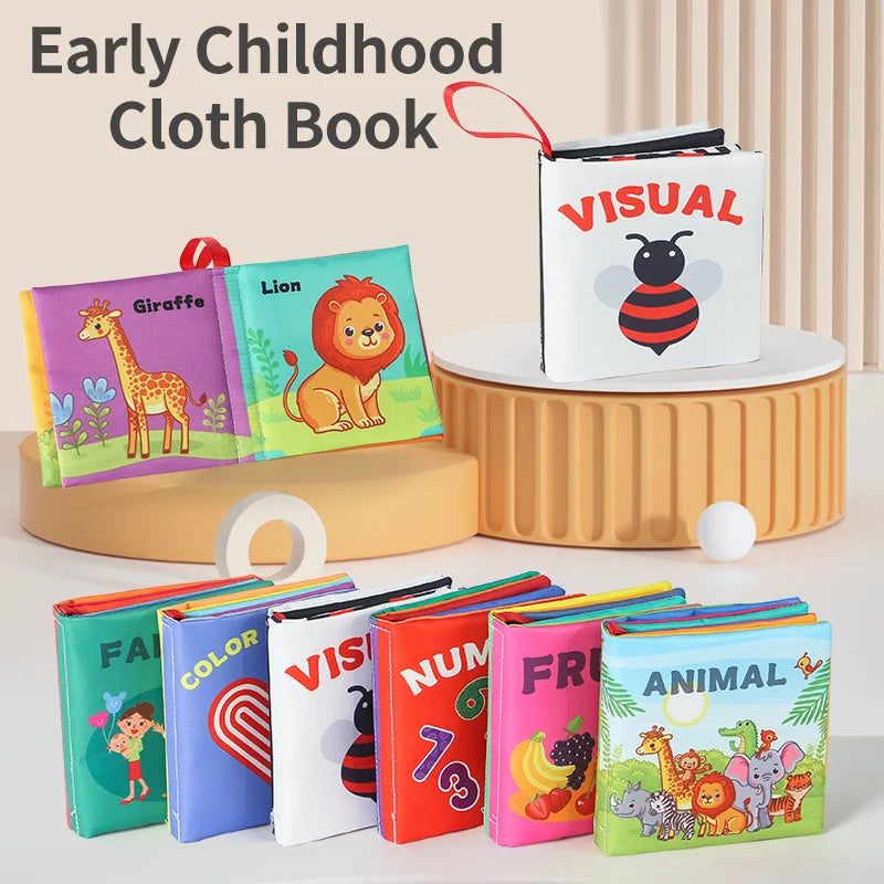Children Cloth Book Rustle Sound Soft Cloth Book Parent-child Interaction Tear-proof Cognition Toys Six-piece Set