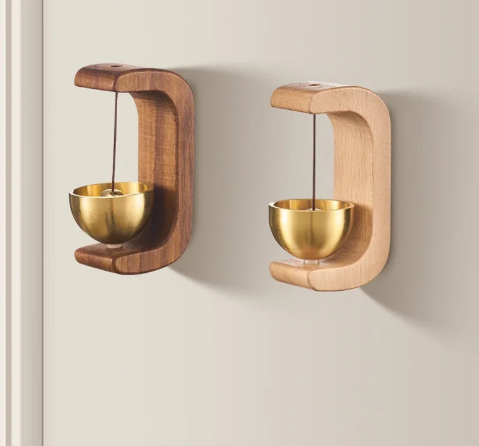 3A-Japanese Wooden Wind Chimes Wireless Doorbell Hanging Decorations Entrance Door Bell Decorative Wind Bell for Home Opening