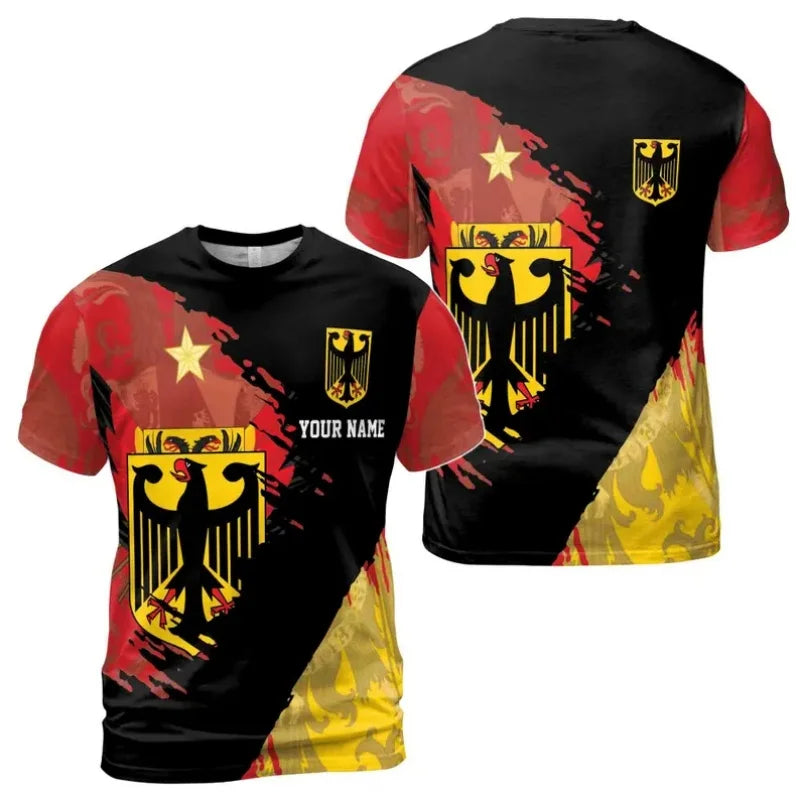 3D Printed Germany Emblem T-Shirt For Men German Unification Day Pattern Tees Summer Casual Street O-Neck Short Sleeve T Shirts