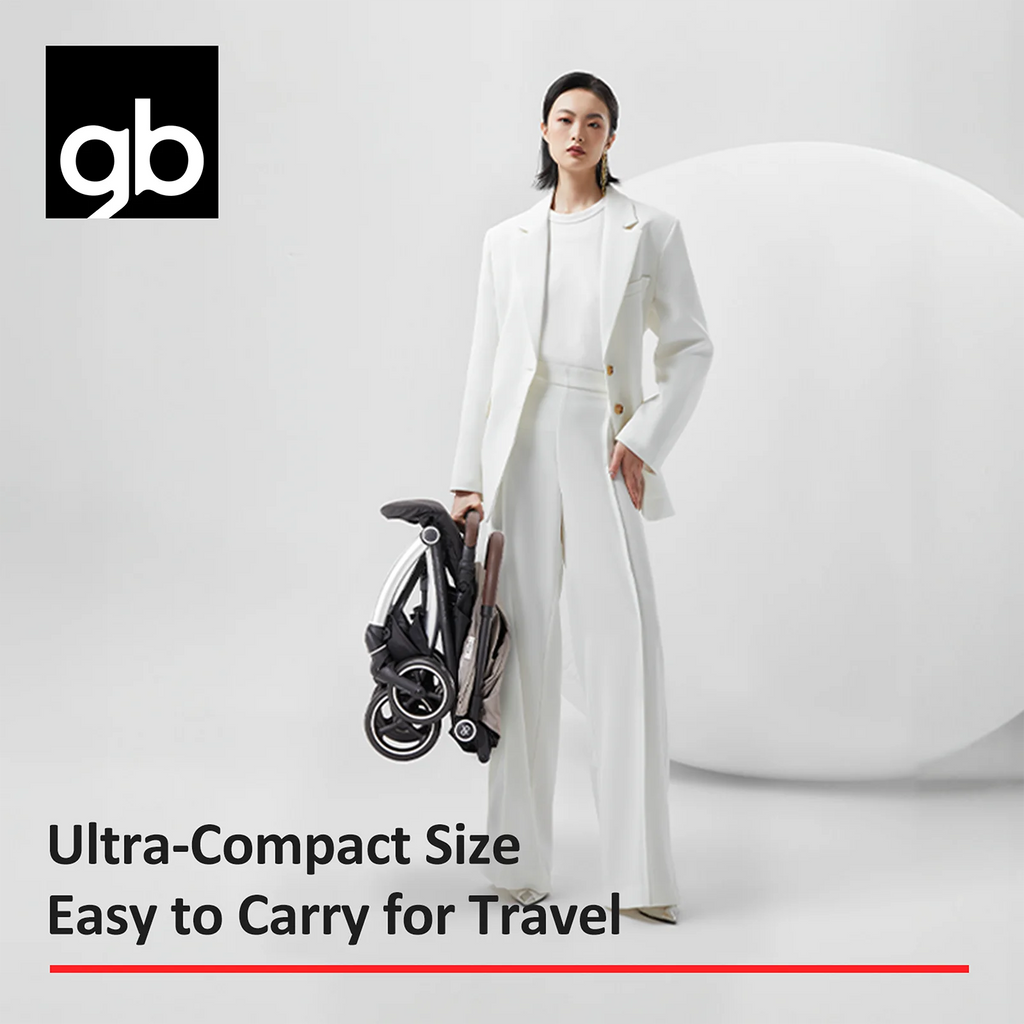 gb ORSA Stroller, Lightweight, One-Hand Folding, Reclining Seating, All-Terrain Shock Absorbers, Linked Braking System
