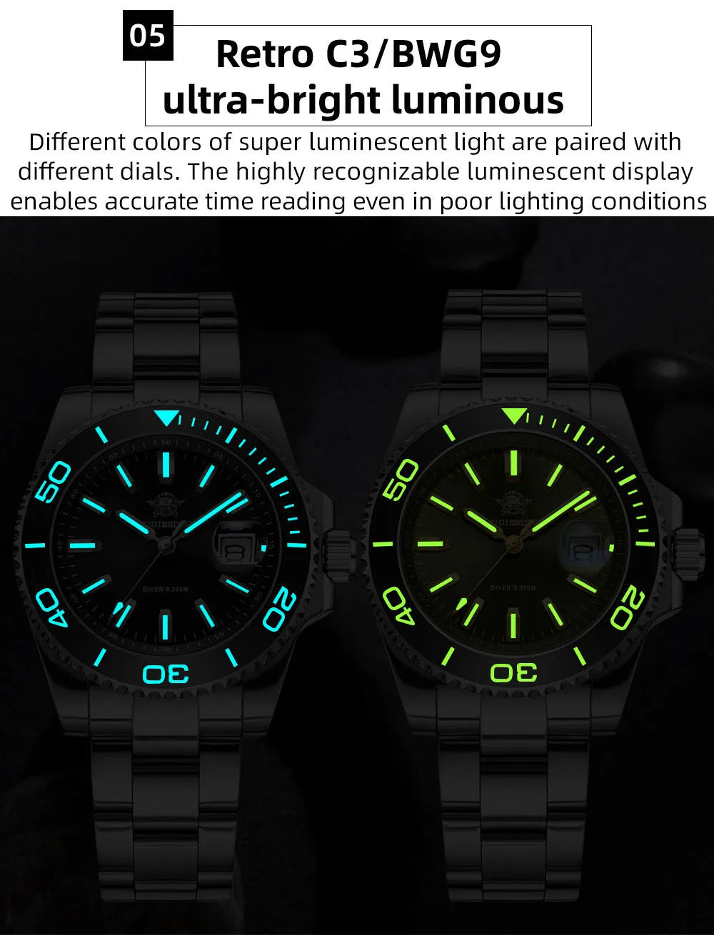 ADDIESDIVE New Diving Watch Men Luminous Cerammic Bezel 316L Stainless Steel 200m Waterproof AR Coated 41mm Quartz Wristwatch