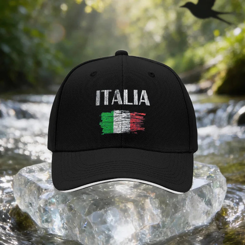 Italian Flag Pattern Sandwich Cap, Unisex Easy Lightweight Adjustable Outdoor Sun Hat, Ideal Gift for Travel, Parties, Birthdays