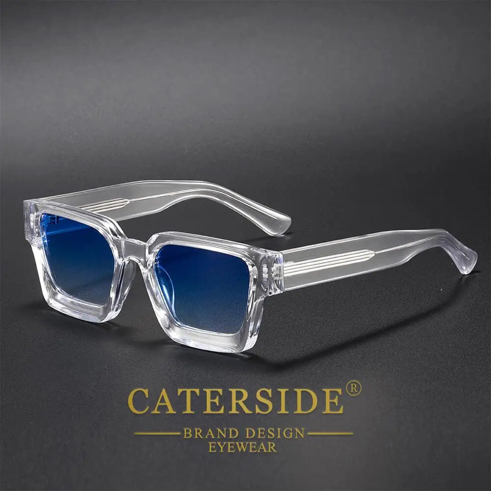 CATERSIDE New Men's Thick Frame Sunglasses Square Frame Gradient Suneyewear Women's Luxury Gift Outdoor Travel Eyewear UV400