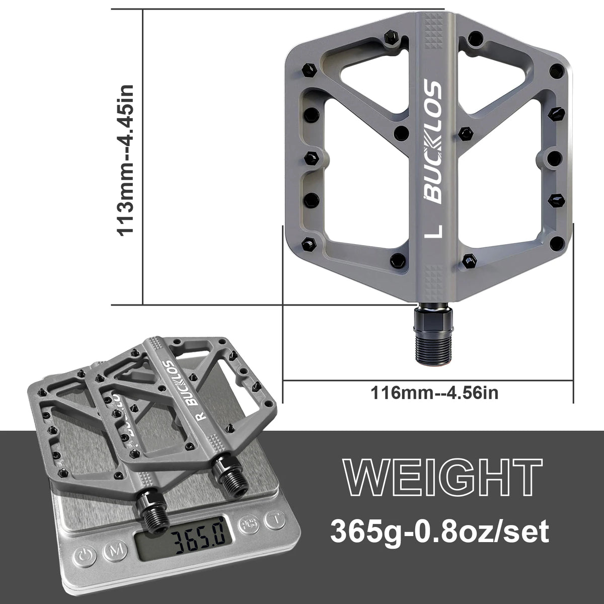BUCKLOS Pedals DU Bearing Bicycle Pedal Platform Ultralight Nylon Road Mountain Bike Pedal Non-slip MTB Flat Pedals Bicycle Part