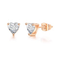 Korean Love Heart Stud Earrings For Women AAA+ Cubic Zircon Rose Gold Gold Color Stud Ear Ring Accessories Jewelry Gift E342