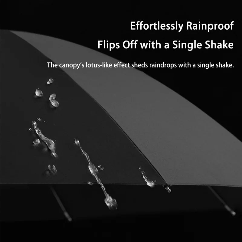Umbrella Enlarged Thickened Reverse 12 Rib Reinforced Umbrella Men Folding Umbrella Oversized Windproof Rainproof 130cm