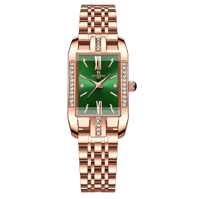 RUI ZHI YUAN Women's Luxury Watch - 36mm Rose Gold Stainless Steel 30M Waterproof Simple Elegant Quartz Wristwatch