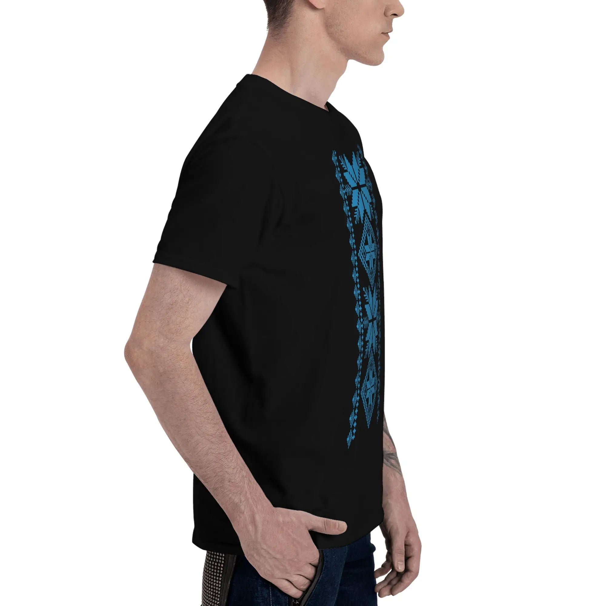 Ukrainian Vyshyvanka T-Shirts for Men Symbols of Ukraine Funny 100% Cotton Tee Shirt Crewneck Short Sleeve T Shirt Clothes