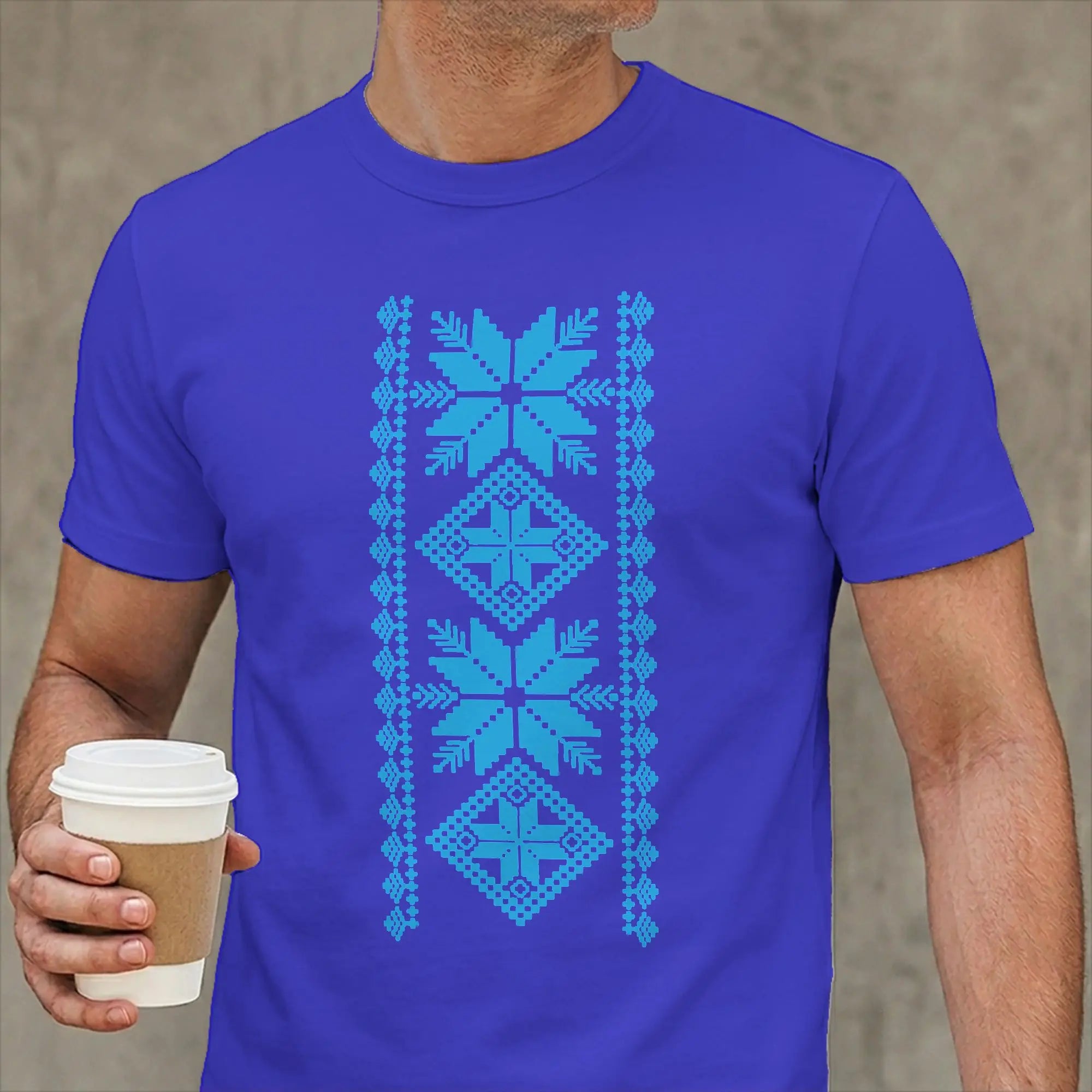 Ukrainian Vyshyvanka T-Shirts for Men Symbols of Ukraine Funny 100% Cotton Tee Shirt Crewneck Short Sleeve T Shirt Clothes