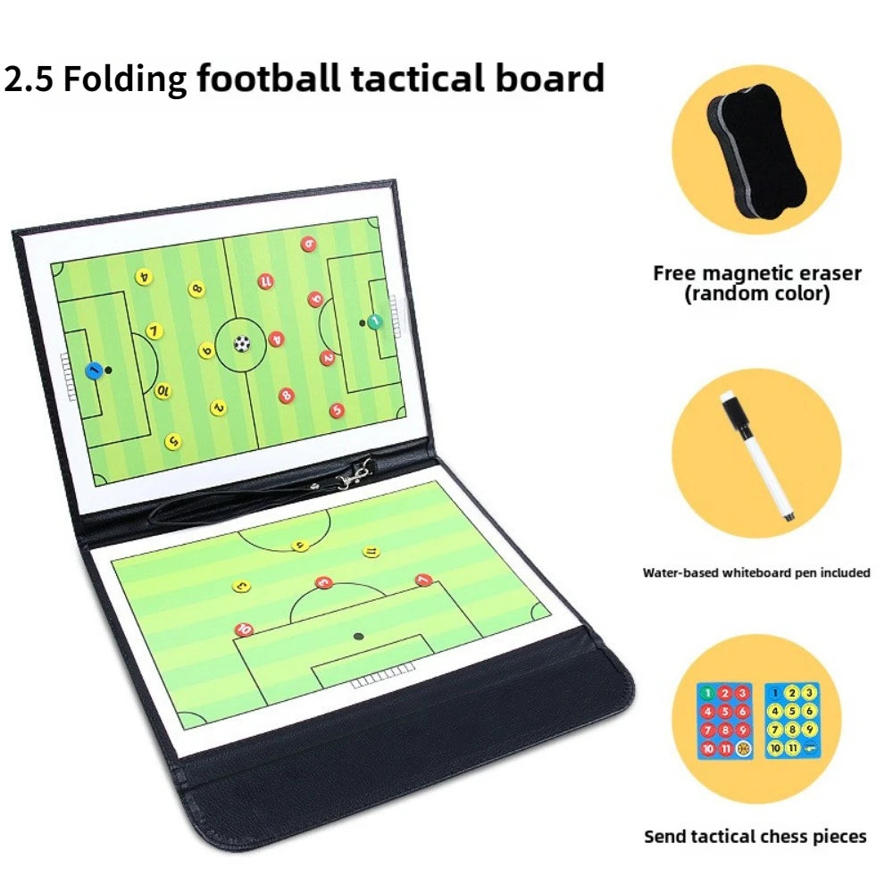 Football Tactics Board Soccer Coaching Boards Folding Leather Teaching Board with Magnetic Pen