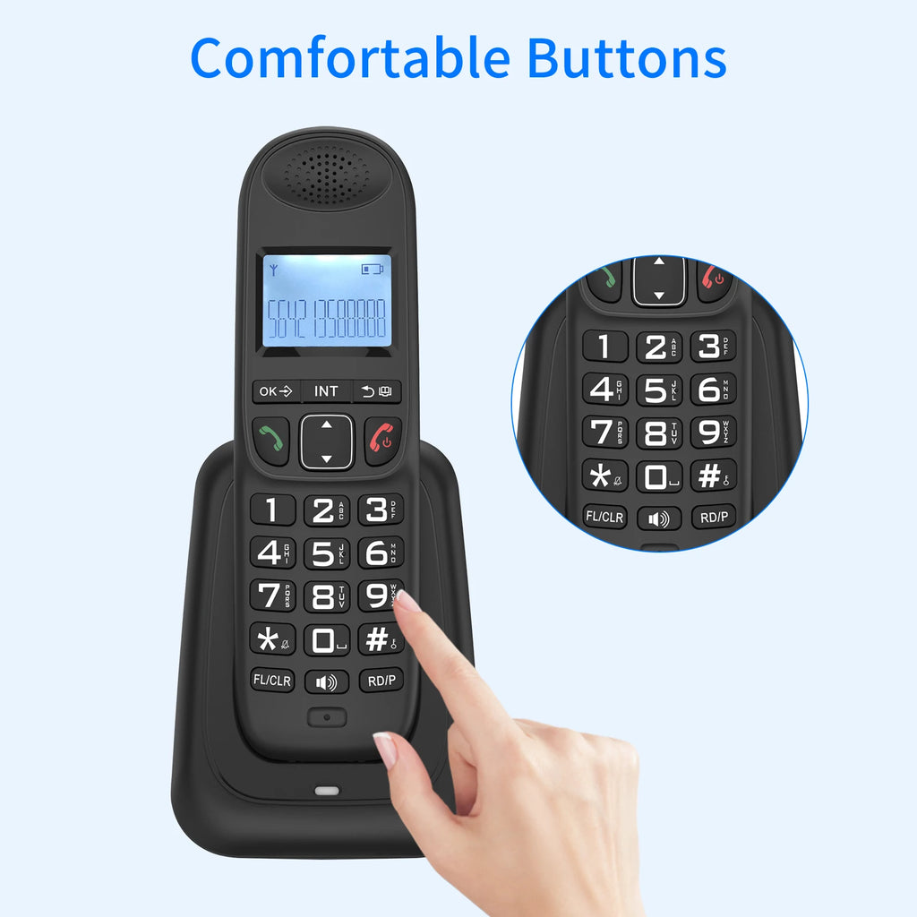 Expandable Cordless Phone System with 3 Lines Display Caller ID Hands-free Calls Intercom Conference Call Mute Function