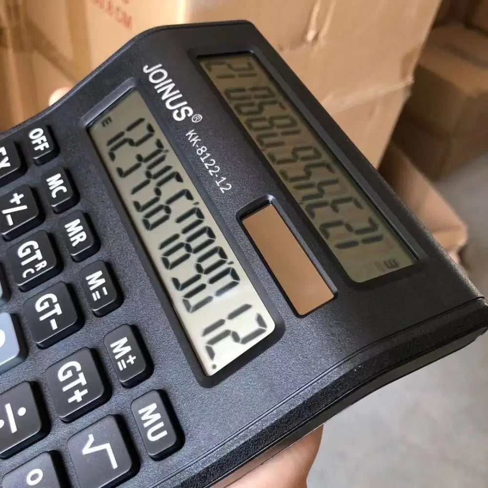Multifunctional Solar Dual-Screen Calculator Efficient Calculation Stationery 12 Digits Calculator Portable Large Screen Display