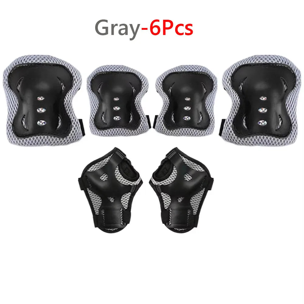 Bicycle Sport Protective Gear Set Adjustable Kids Safety Skating Helmet Pad Set 48-55cm for Skateboard/Bike/Skating/Cycling