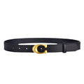 Ladies' belts are fashionable and versatile. Jeans are decorated with belts. Women's ins style black cowhide belts simple style