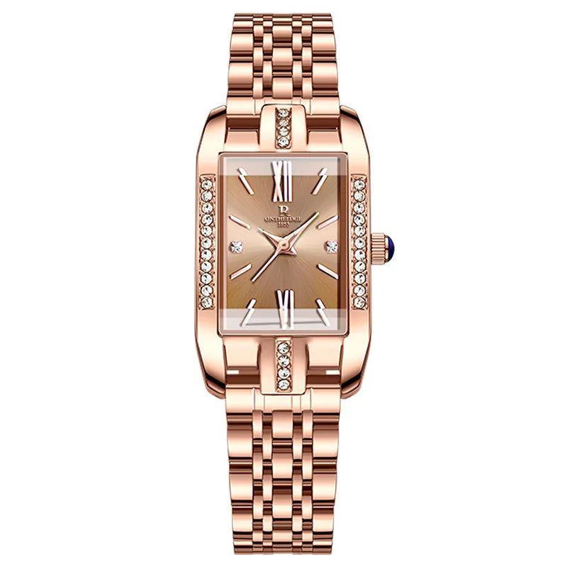 RUI ZHI YUAN Women's Luxury Watch - 36mm Rose Gold Stainless Steel 30M Waterproof Simple Elegant Quartz Wristwatch