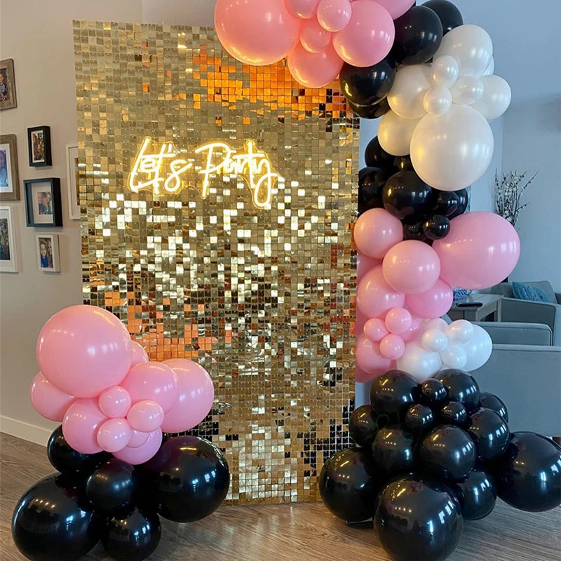 3FTx6FT Shimmer Wall Backdrop 18Pieces Square Sequin Panels Shiny Wall Sequins for Birthday Anniversary Wedding Engagement Party