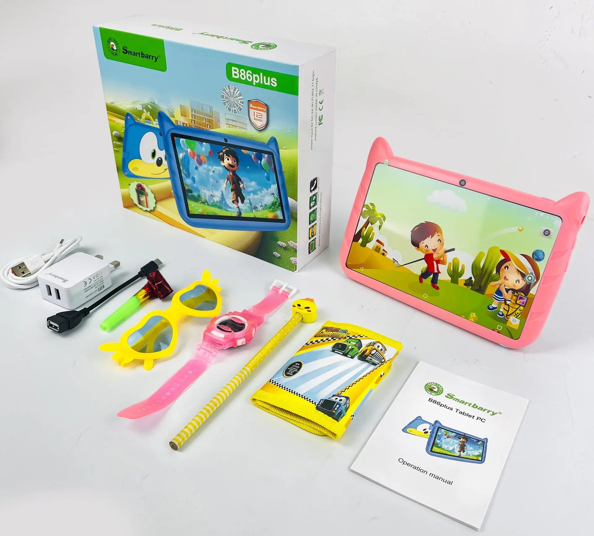 B86 7 Inch Kid Tablet Android 13, 4GB RAM 64GB ROM 1TB Expand,5G WiFi,4000MAH Battery,Dual Camera, Children's Gift Kids Software