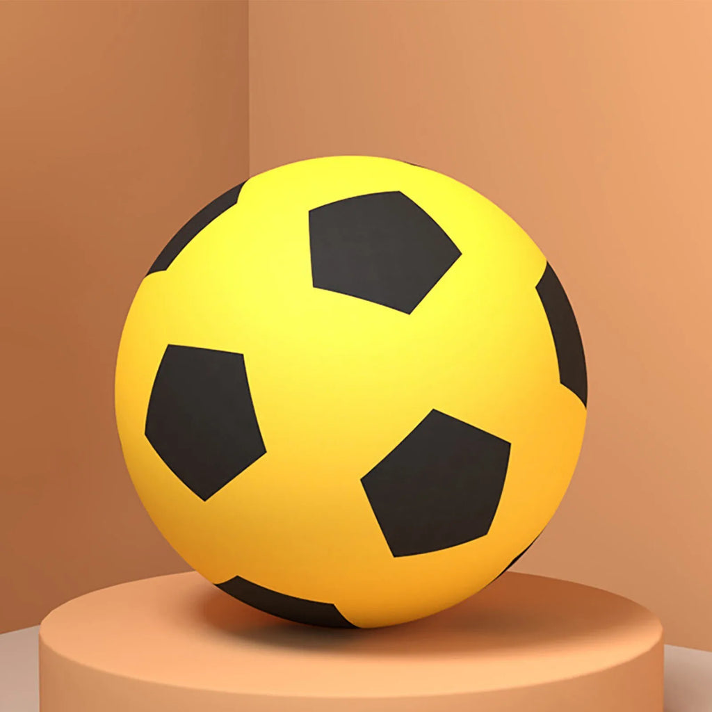 1 Pack Suitable for Home Use and Gentle Skill Development, Velvet-Like Surface, Durable Structure, Yellow Ultra-Quiet Pu Foam Practice Ball, Comes with a Net Bag, High Elasticity, Indoor Silent Soccer Basketball
