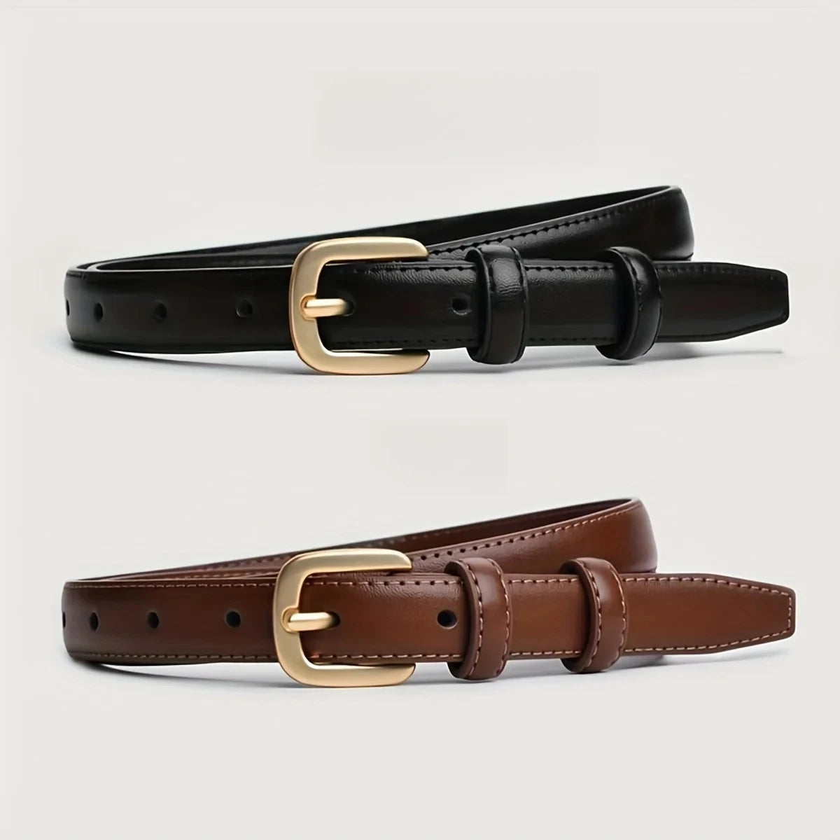 Women's Belt Fashion Black Belt Retro Needle Buckle Jeans Belt Casual Strap Long Skirt Belt