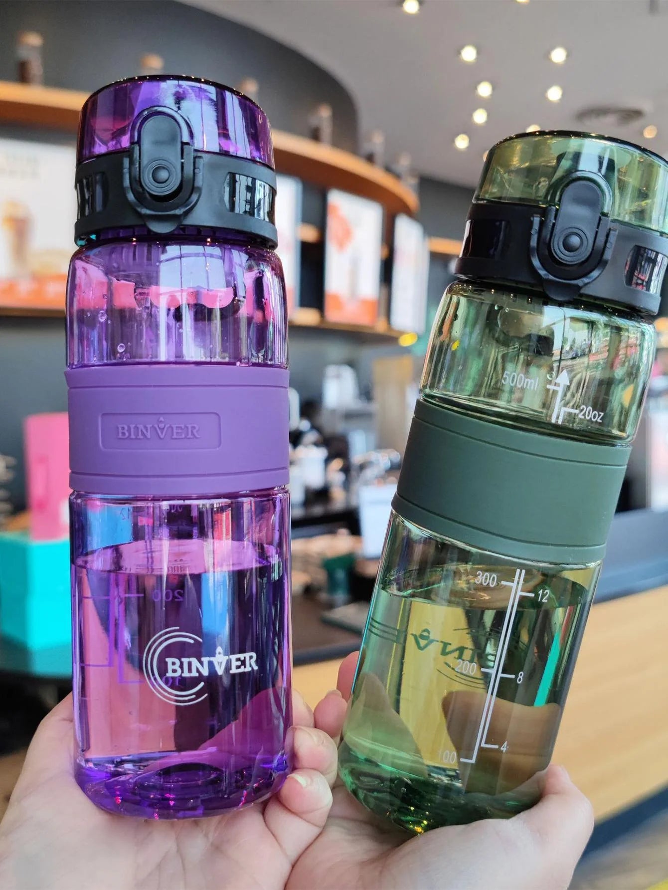 500ml Sports Water Bottle Portable Leak-proof Plastic Cup Drinkware With Tea Filter Tour Gym Outdoor Fitness Transparent Cup