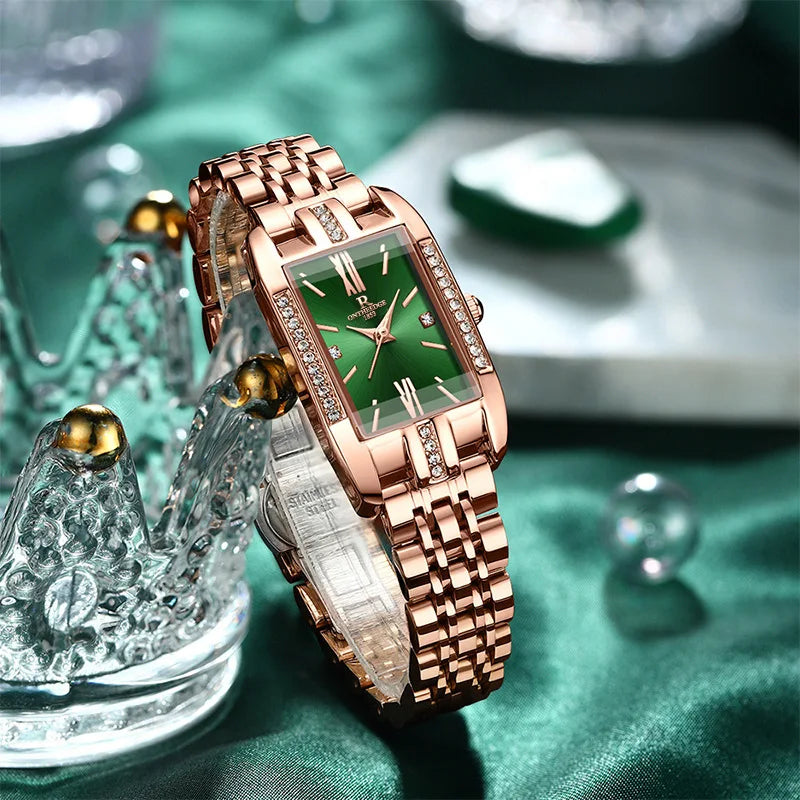 RUI ZHI YUAN Women's Luxury Watch - 36mm Rose Gold Stainless Steel 30M Waterproof Simple Elegant Quartz Wristwatch