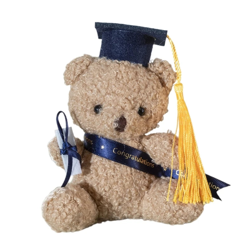 Plush Toy Stuffed Bear Graduate Student Souvenir Graduation Gift Bachelors Hat Graduation Hat Gift for Schools
