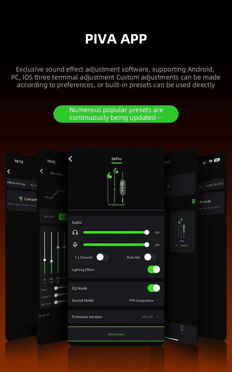PIVA S6 Pro 13mm Virtual 7.1 Gaming Earphones Type-C 27W PD Fast Charge Built-in Sound Card App for Independent Tuning