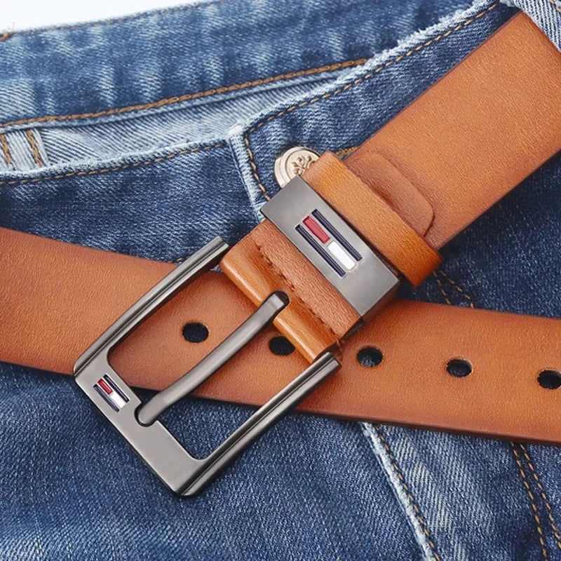 120cm High Quality Men Belt Alloy Square Male PU Leather Belt Men Male Strap Pin Buckle Fancy Vintage Jeans Waistband Strap