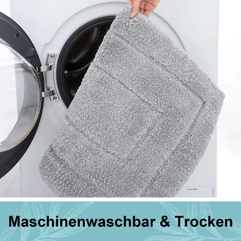 Microfibre Bathroom Rugs Non-Slip Washable Bath Doormat Water Absorbent Resist Dirt Bath Carpet Shower Velveteen Foot Mat