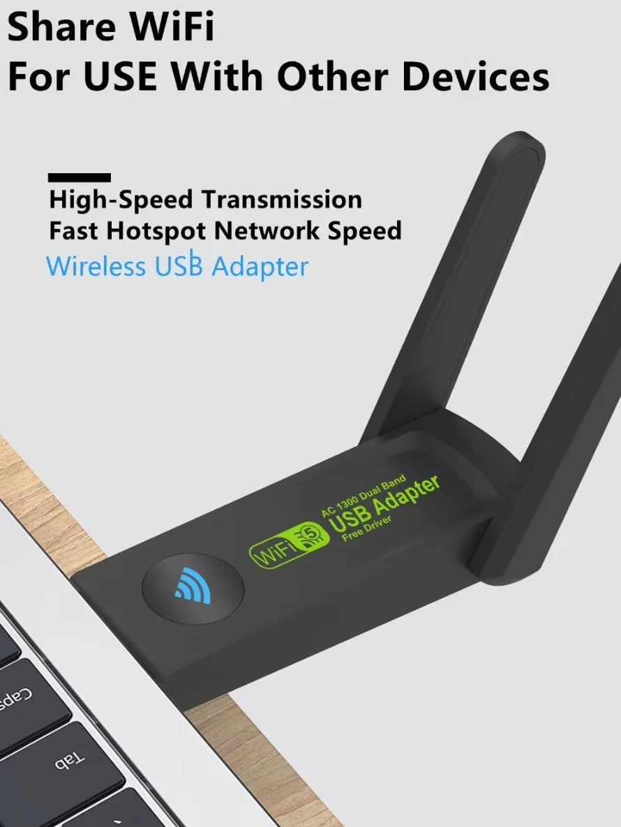 1300Mbps USB 3.0 WiFi Adapter Dual Band 2.4G+5Ghz Wi-Fi Dongle Receiver USB Wireless Network Card For Desktop Laptop Driver Free