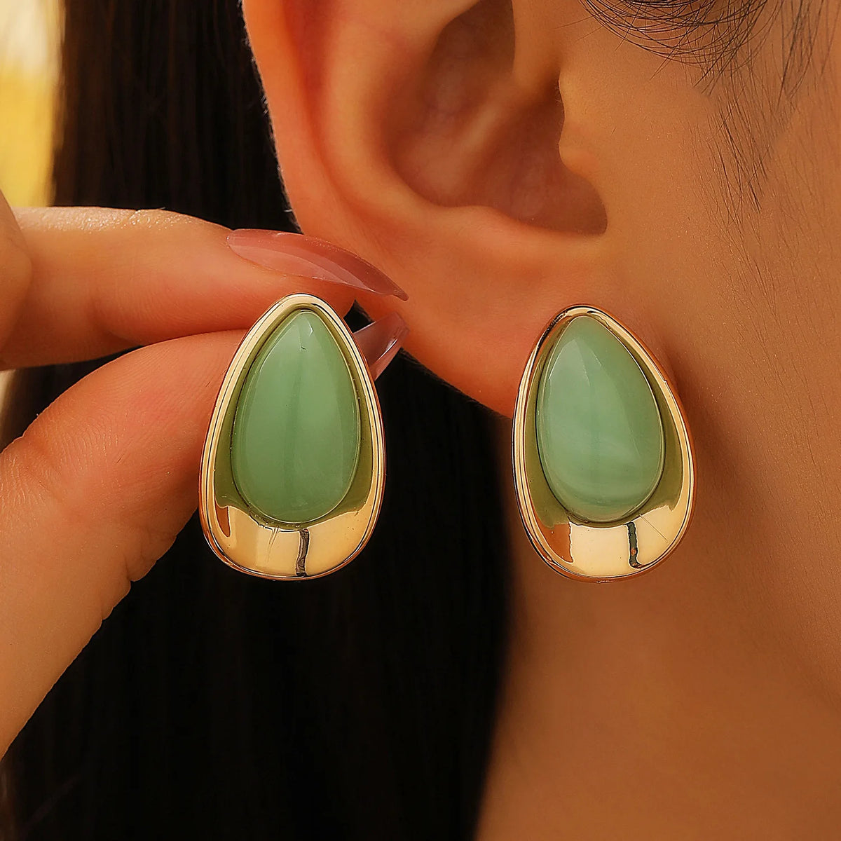 Temperament Dripping Oil Dripping Earrings, Elegant Women Luxury Jewelry Accessories Fashion Party Daily Jewelry Wearing