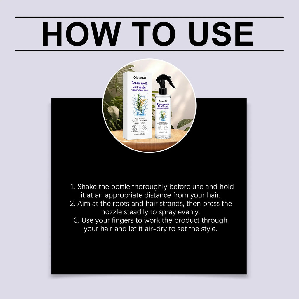 Rosemary Rice Water Hair Root Nourishing Spray Volumizing Smoothing Frizz Control Moisturizing Mist Hair Styling Finishing Spray