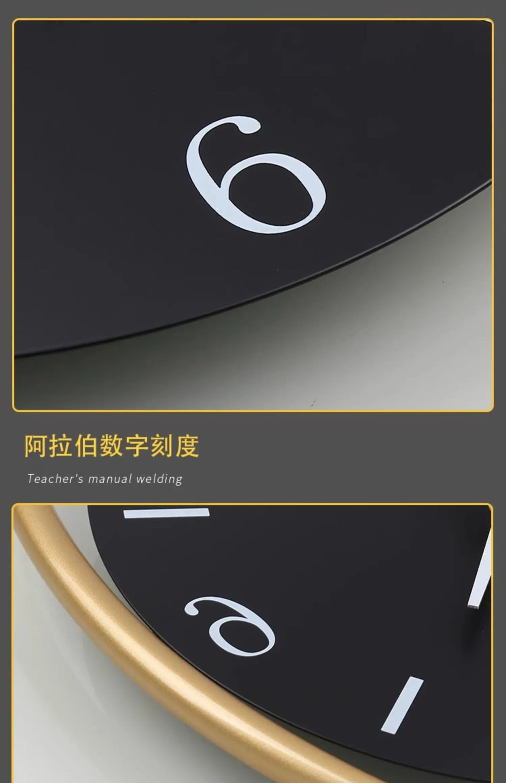 Bedroom Classic Wall Clock Office Chic Black Electronic Gold Wall Clock Modern Art Reloj Cocina Pared Home Decorating Items