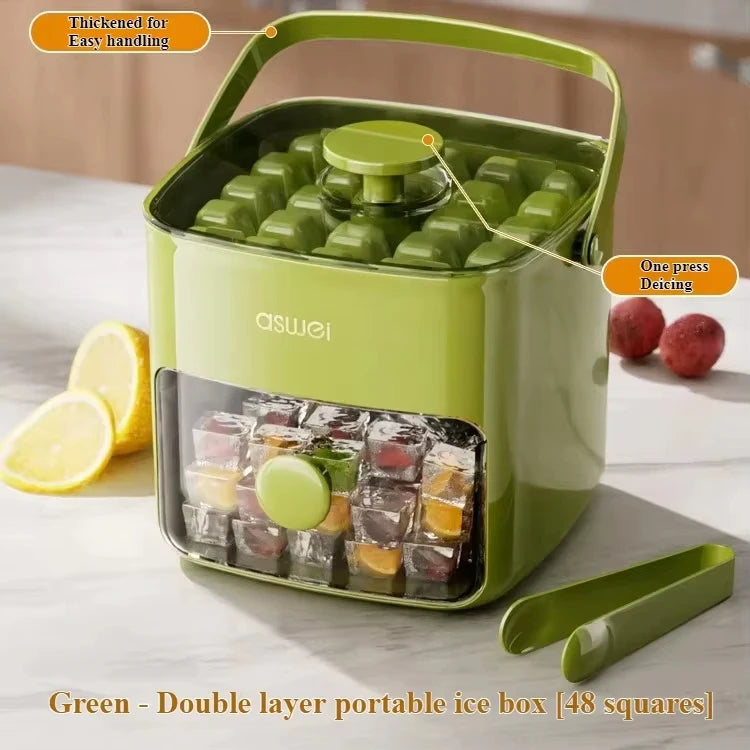 48 Rows Ice Maker With A Simple Press On Lid Double Layer Design Essential For Making Homemade Ice For Desserts And Beverages