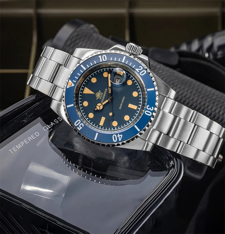 ADDIESDIVE 41mm Stainless Steel Watches Mens Business Leisure Quartz Watch Waterproof Ourdoor Sports 200M Dive WristWatch AD2054