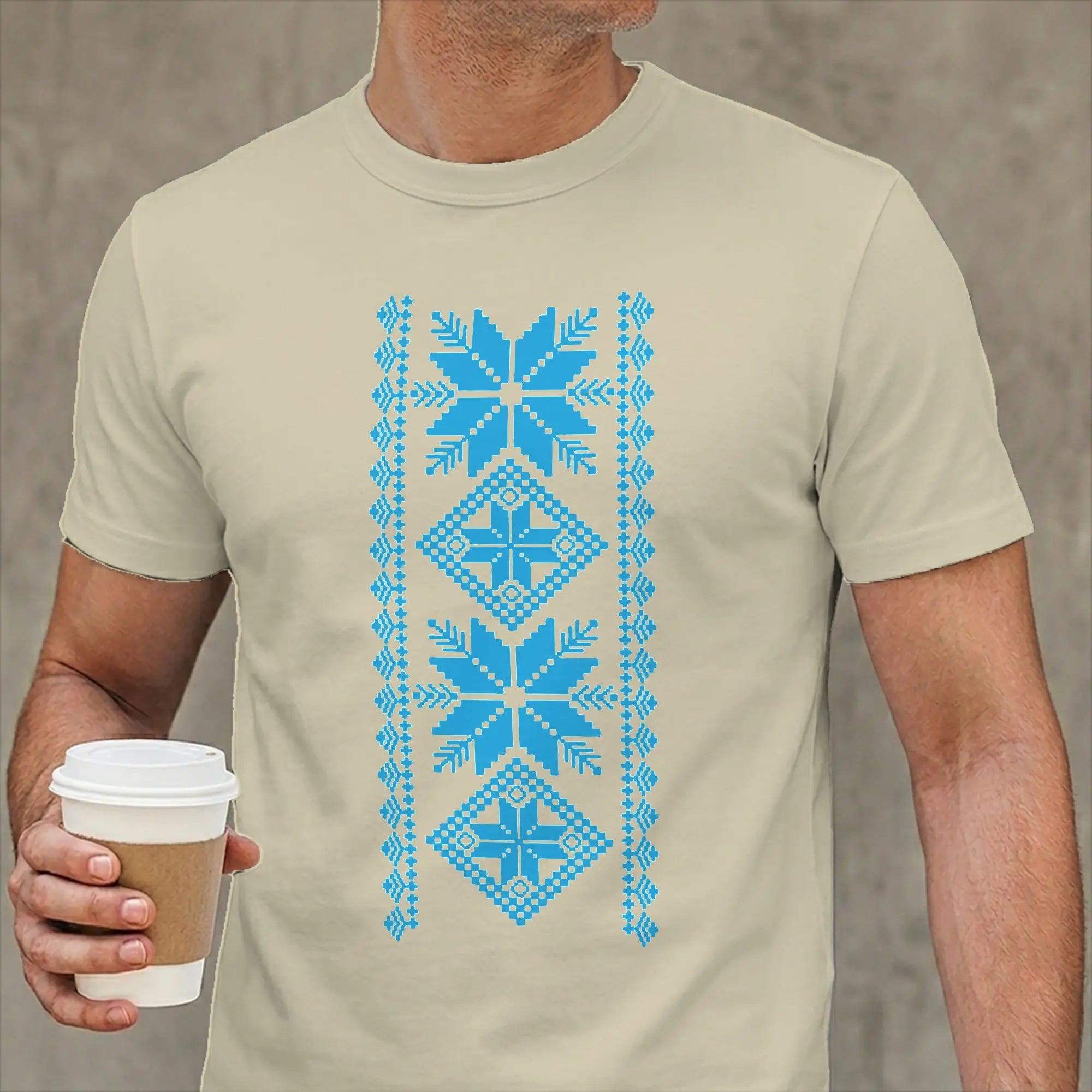 Ukrainian Vyshyvanka T-Shirts for Men Symbols of Ukraine Funny 100% Cotton Tee Shirt Crewneck Short Sleeve T Shirt Clothes