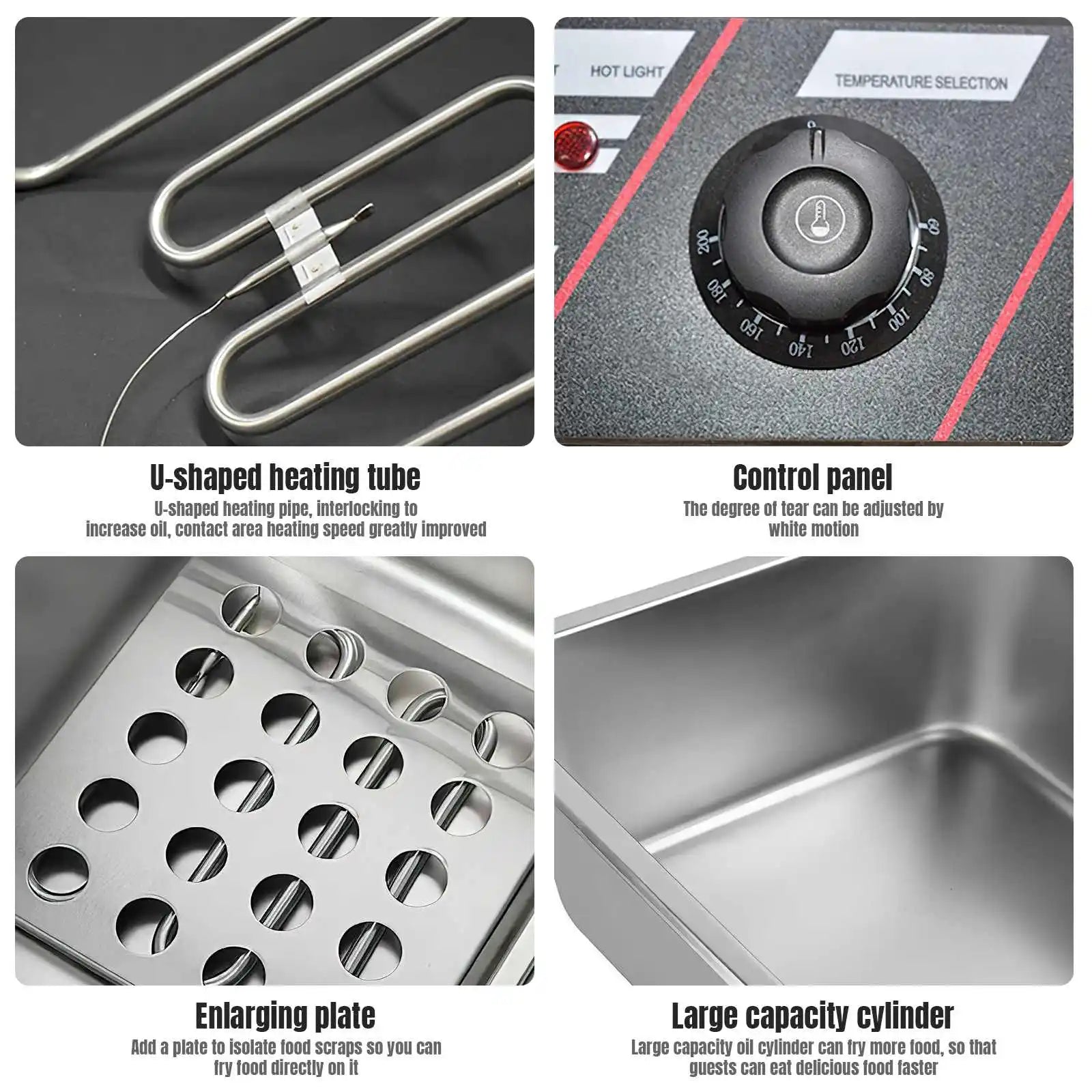6L Electric Deep Fryer 2500W Stainless Steel Commercial Electric Fryer Household Chips Frying Pan French Fries Making Machine