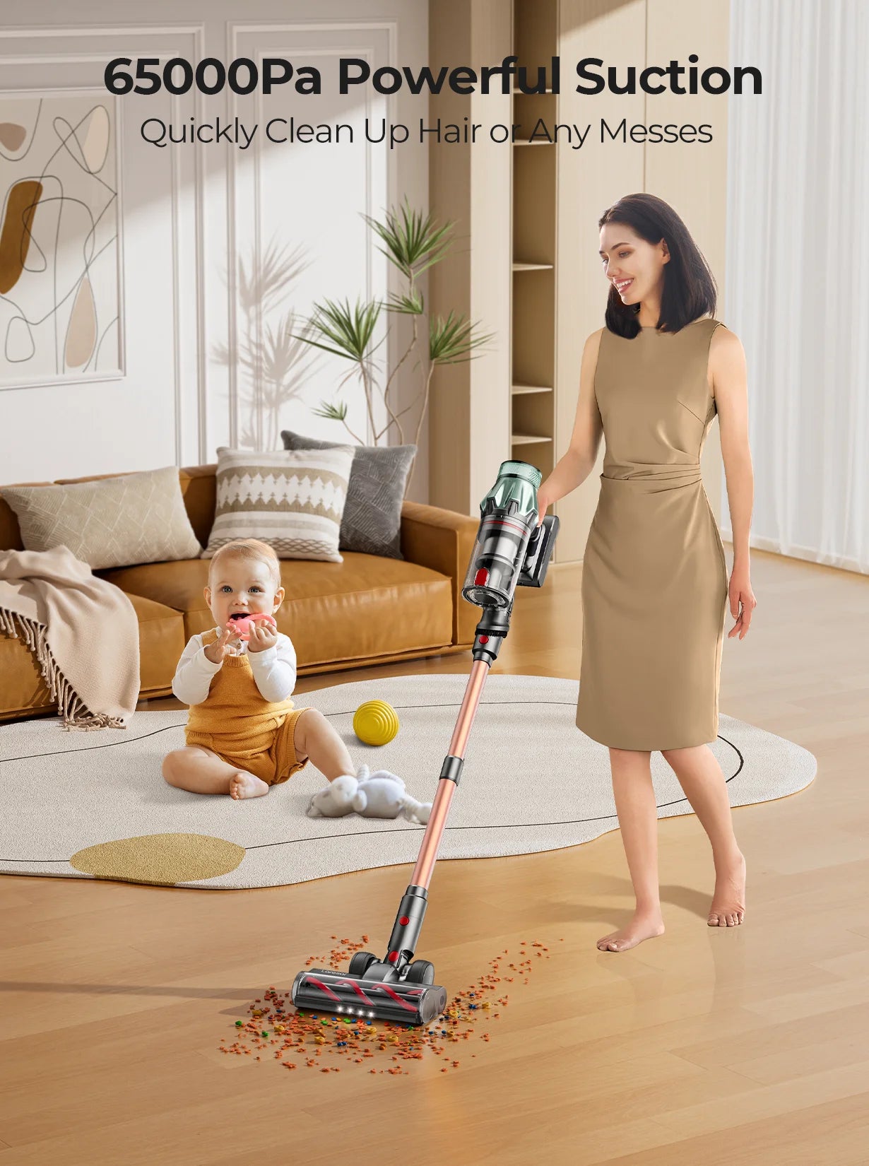 NEW Laresar V7 PRO 600W 65KPA Cordless Vacuum Cleaner Handheld Home Appliance Aromatherapy Function Long Hose Sofa Suction