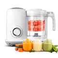 Baby Food Maker, 4 in 1 Baby Food Processor and Steamer, Puree Blender, Multifunctional Baby Puree Maker, Dishwasher Safe White
