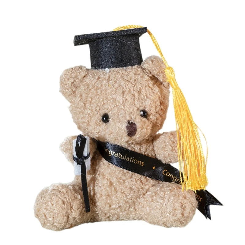 Plush Toy Stuffed Bear Graduate Student Souvenir Graduation Gift Bachelors Hat Graduation Hat Gift for Schools