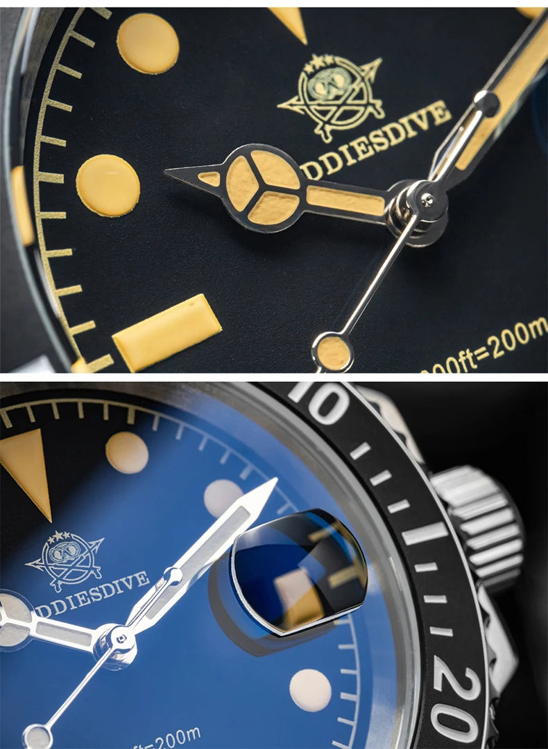 ADDIESDIVE 41mm Stainless Steel Watches Mens Business Leisure Quartz Watch Waterproof Ourdoor Sports 200M Dive WristWatch AD2054