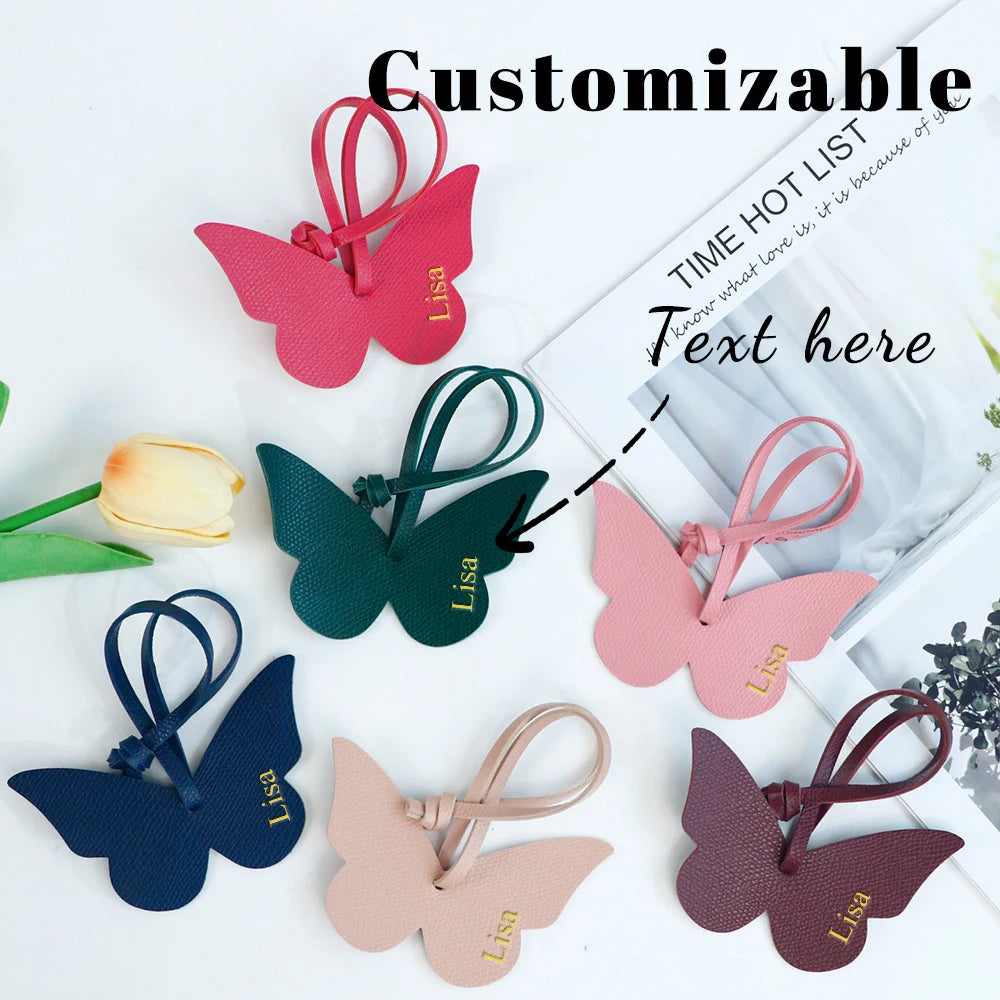 Customized name versatile pu leather women's handbags, backbags, pendant accessories, creative butterfly style