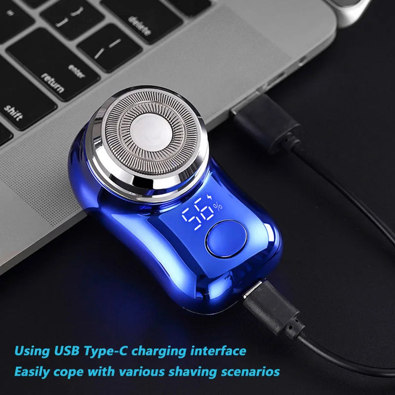 Mini Electric Shaver for Men Portable Beard Knife TYPE-C Charging Shavers Face Body Razor with Digital Power Display