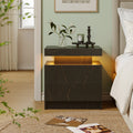 Cubehom LED Bedside Table with 2 Drawers Modern Bedside Table LED Nightstands for Bedroom
